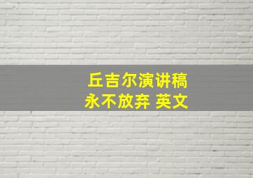 丘吉尔演讲稿永不放弃 英文